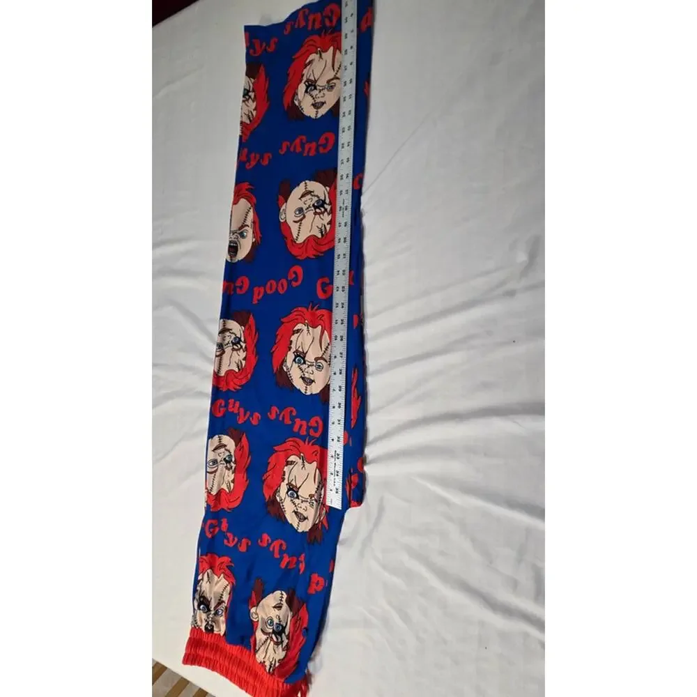 Chucky Pajama Pants Mens Medium NWOT Horror Lounge Pants Good Guys Blue